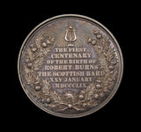 1859 Centenary Of Birth Of Robert Burns 41mm Silver Medal - By Moore