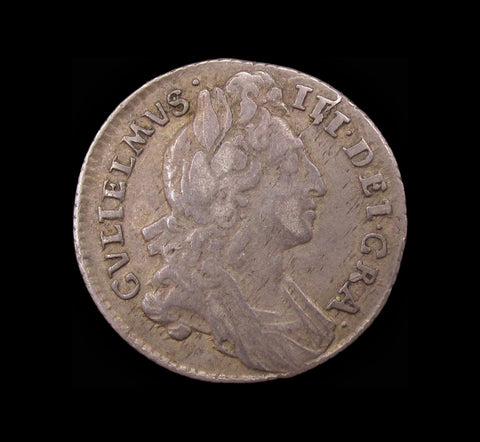 William III 1696 Sixpence - Good Fine