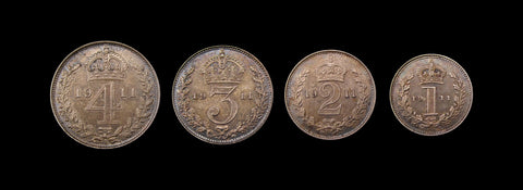 George V 1911 Proof Full Maundy Set - FDC