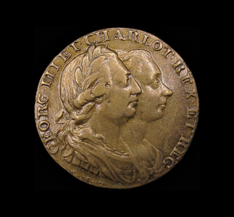 1795 Middlesex George III & Charlotte Brass Halfpenny Token - DH944