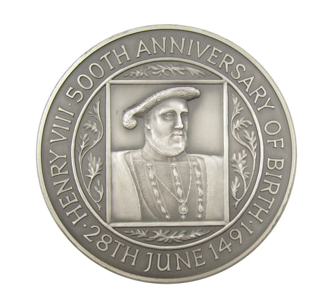1991 RM Henry VIII 500th Anniversary Of Birth 63mm Silver Medal