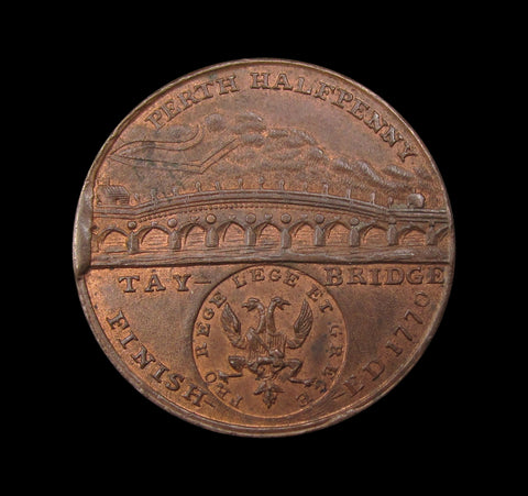 c.1797 Perth Tay-Bridge John Farrier Halfpenny Token - DH2