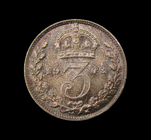 Edward VII 1902 Threepence - UNC