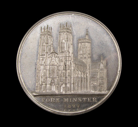 1829 York Minster Destroyed By Fire Medal In Wooden Box By Hardy