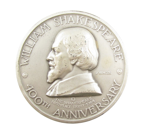 1964 William Shakespeare 400th Anniversary 57mm Silver Medal - Cased