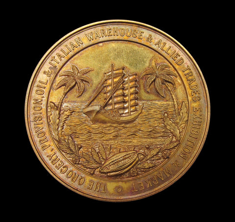 1896 Allied Trades Exhibition 48mm Gilt Medal - Cased