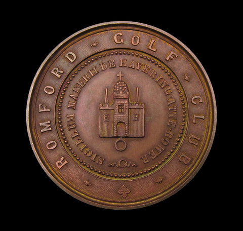 c.1902 Romford Golf Club 45mm Bronze Prize Medal - Cased