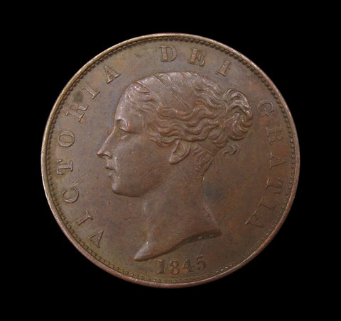 Victoria 1845 Halfpenny - GVF