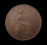 Victoria 1845 Halfpenny - GVF