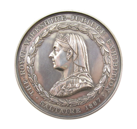 1887 Royal Yorkshire Jubilee Exhibition 57mm Silver Medal - By Moore
