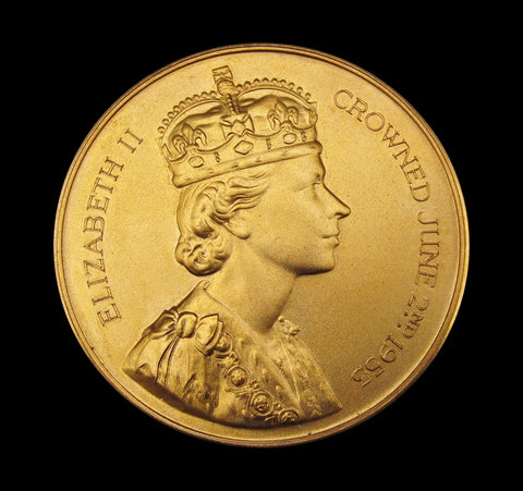 1953 Elizabeth II Coronation 57mm Gilt Bronze Medal - By Spink & Son
