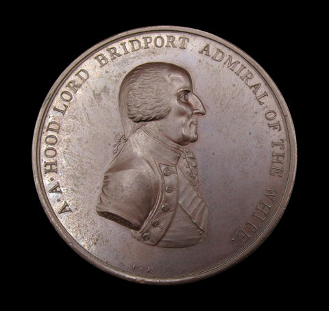 1795 Admiral Hood Naval Action Off Isle de Groix 49mm Bronze Medal