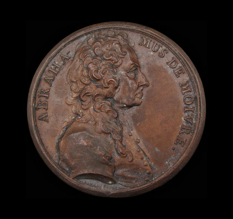 1741 Abraham de Moivre 54mm Bronze Medal - By Dassier