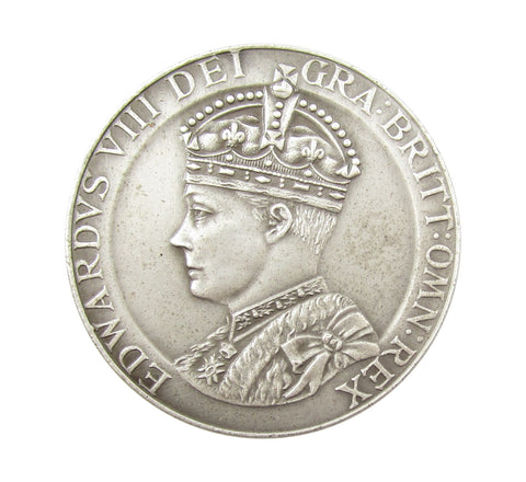 1937 Edward VIII Coronation 35mm Silvered Medal - Cased