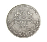 1937 Edward VIII Coronation 35mm Silvered Medal - Cased