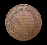 France 1833 Benjamin Franklin & Montyon 42mm Bronze Medal - By Barre