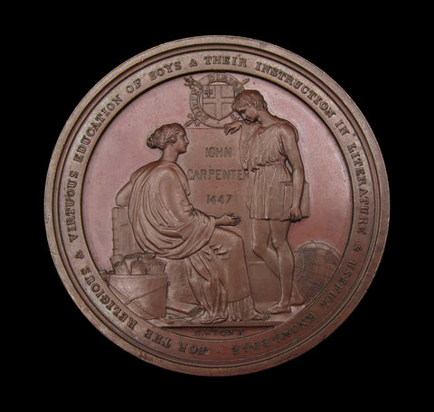 1834 City Of London School 58mm Bronze Medal - By Wyon