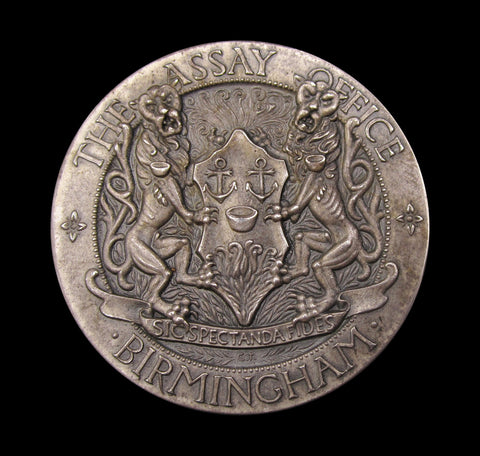 1903 & 1919 Birmingham Assay Office 25 Years Long Service 44mm Silver Medal Pair