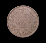 Victoria 1887 Young Head Sixpence - EF