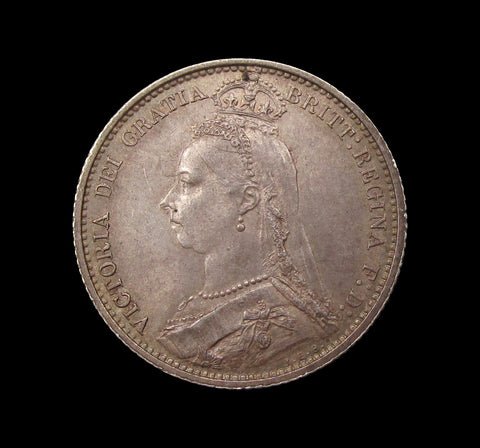 Victoria 1887 Sixpence - UNC