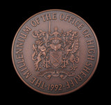 1992 Office of High Sheriff Millennium 63mm Medal - By The Royal Mint