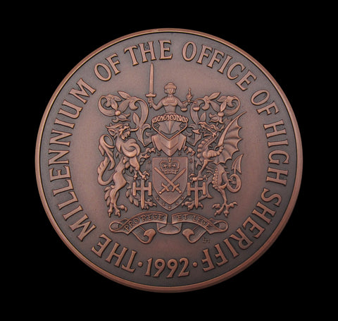 1992 Office of High Sheriff Millennium 63mm Medal - By The Royal Mint