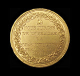 France 1793 Celebration of August 10th 38mm Gilt Copper Medal - By Dupre