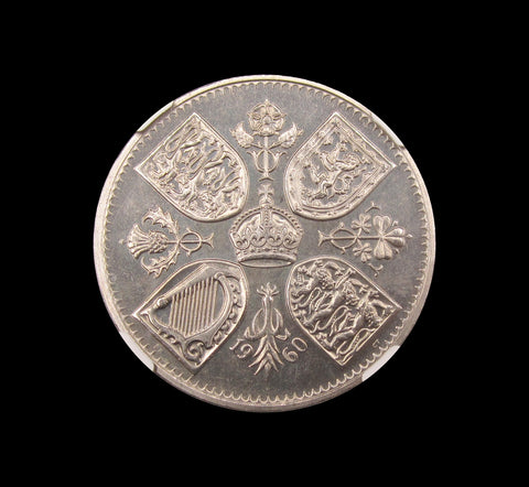 Elizabeth II 1960 British ExhibitIon Crown - NGC PL66