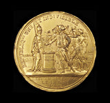 France 1793 Celebration of August 10th 38mm Gilt Copper Medal - By Dupre