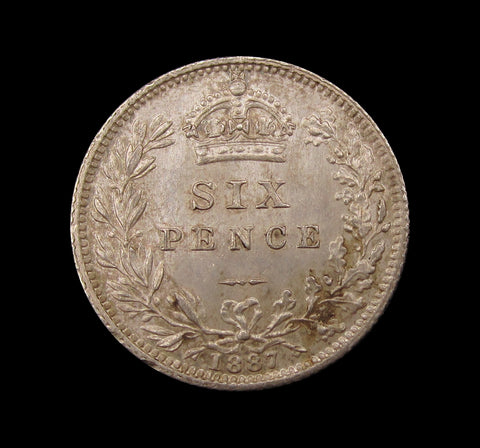 Victoria 1887 Sixpence - Wreath Reverse - EF