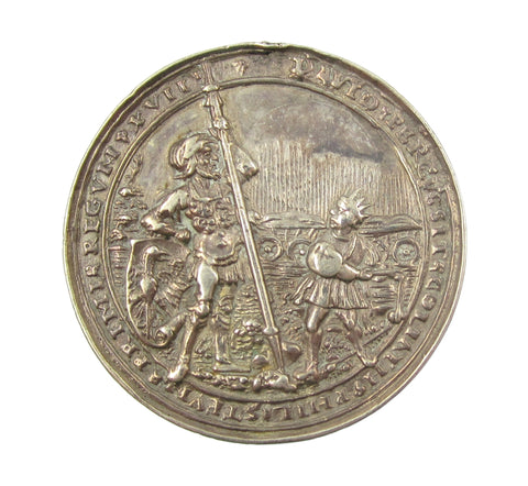 Bohemia 1650 David & Goliath Cast Silver 43mm Medal