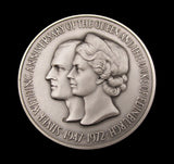 1972 Silver Wedding Anniversary 51mm Silver Medal - By Cornell