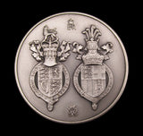 1972 Silver Wedding Anniversary 51mm Silver Medal - By Cornell