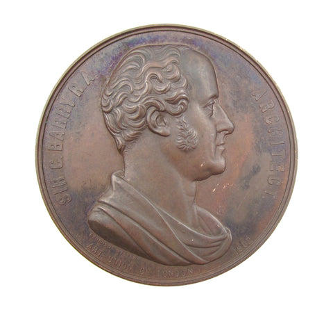 1862 Charles Barry Art Union Of London 60mm Medal - By Wiener