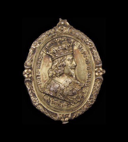 c.1649 Charles I & Henrietta Maria Silver Royalist Badge - By T. Rawlins