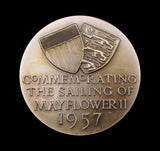 1957 Sailing of The Mayflower II 38mm Silver Medal - By Pinches