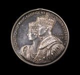 1937 George VI Coronation 32mm Silver Medal - On Ribbon