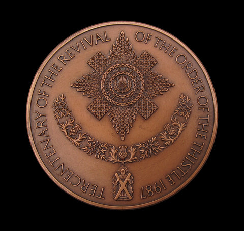 1987 Order Of The Thistle Tercentenary 63mm Bronze Medal - By The Royal Mint