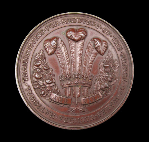 1872 Recovery Of The Prince Of Wales 58mm Bronze Medal - By Wyon