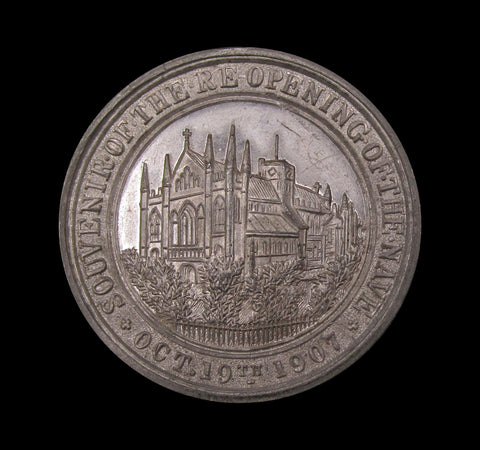 1907 Re-opening of The Nave of Selby Abbey 39mm Medal - In Oak Box
