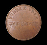 India 19th Century Budder Pore One Rupee Copper Token