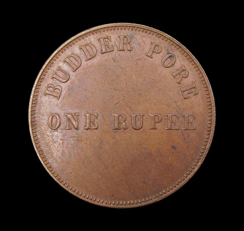 India 19th Century Budder Pore One Rupee Copper Token