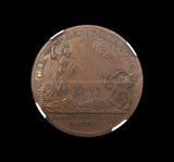 1702 Coronation Of Queen Anne 35mm Bronze Medal - NGC AU58