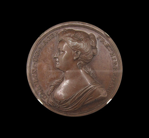 1727 Coronation Of Caroline 34mm Copper Medal - NGC MS63