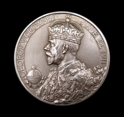 1911 George V Coronation 51mm Silver Medal - Cased
