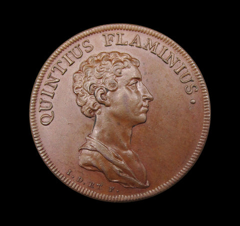 Switzerland 1743 Emperor Quinctius Flaminius 32mm Medal - By Dassier