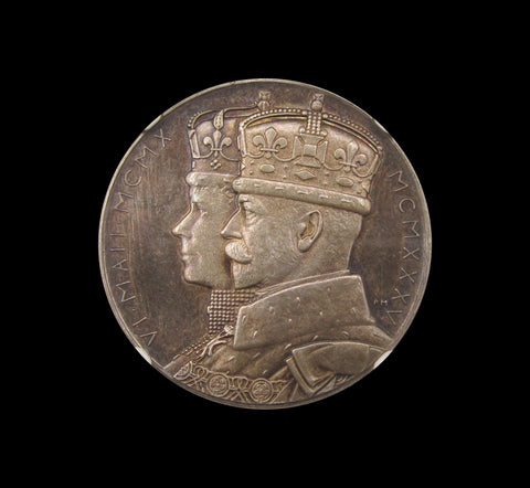 1935 George V Silver Jubilee 32mm Silver Medal - 'I' Mintmark - NGC MS63