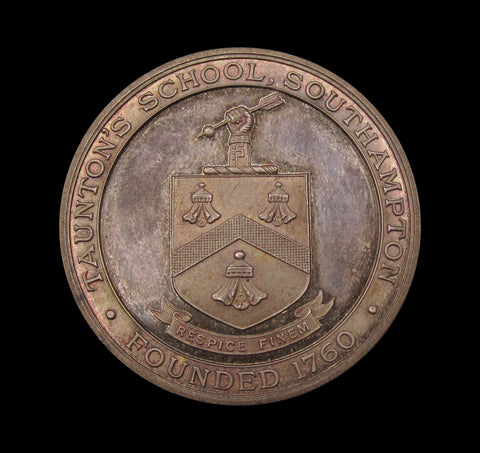 1911 Taunton's School Southampton 38mm Silver Prize Medal