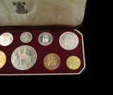 Elizabeth II 1953 10 Coin Cased Proof Set - Crown To Farthing