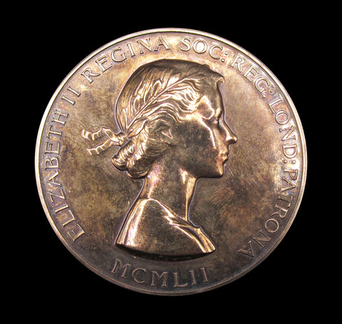 1974 Royal Society Queen's Medal 72mm Silver By Gillick - Cased